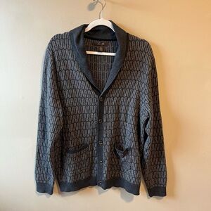 Men's Tasso Elba Jacquard Cardigan Sweater Large